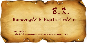 Borovnyák Kapisztrán névjegykártya